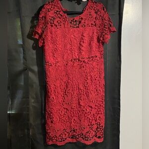 Elegant Red Lace Dress